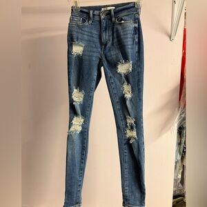 Pacsun Women’s High Rise Jeggings, Size 22, Distressed/Grunge Faded Blue